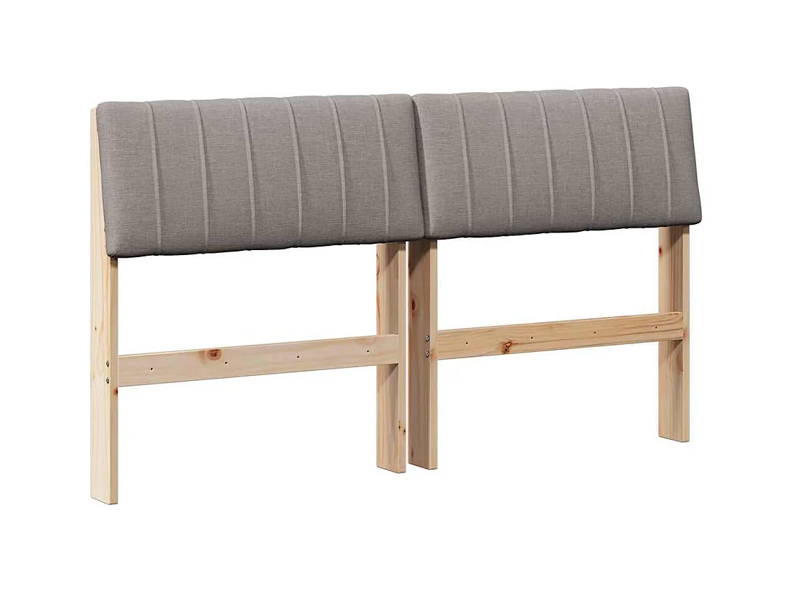 Tête de lit capitonnée Taupe 135 cm Pin massif