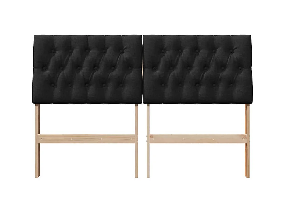 Tête de lit capitonnée Noir 135 cm Pin massif