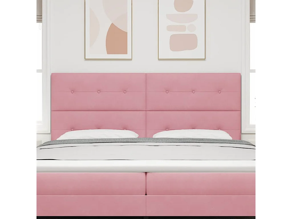 Tête de lit Montage mural avec tête de lit Rose 200 cm Velours