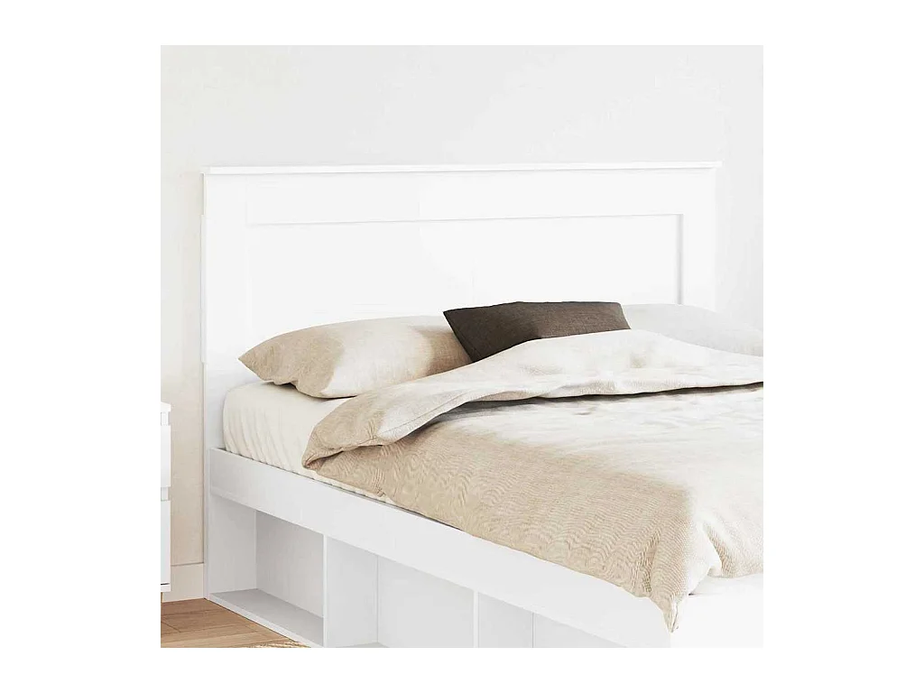 Cabeceira com cabeceira Branco 150 cm Madeira processada