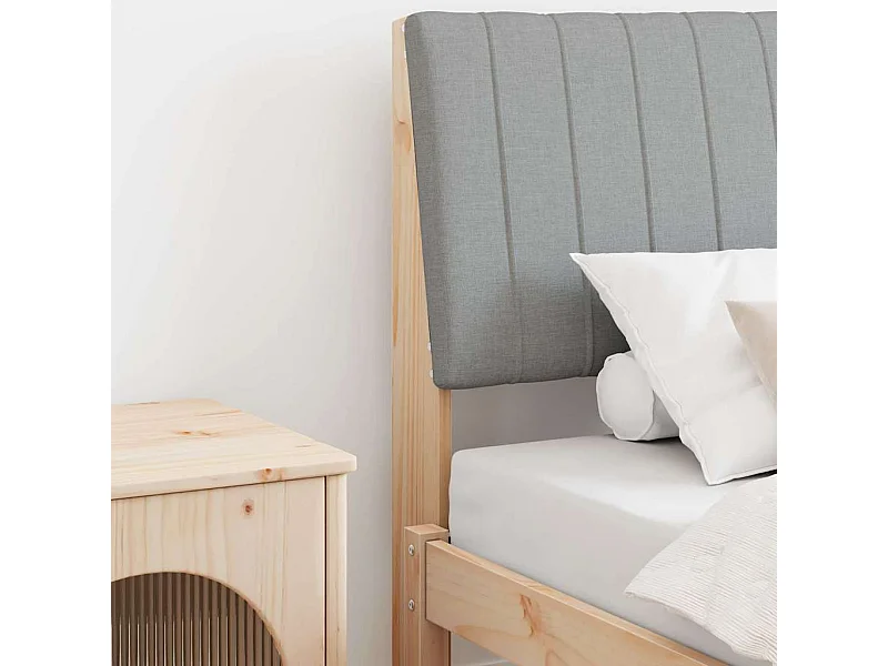 Cabeceira estofada Cinzento-claro 90 cm