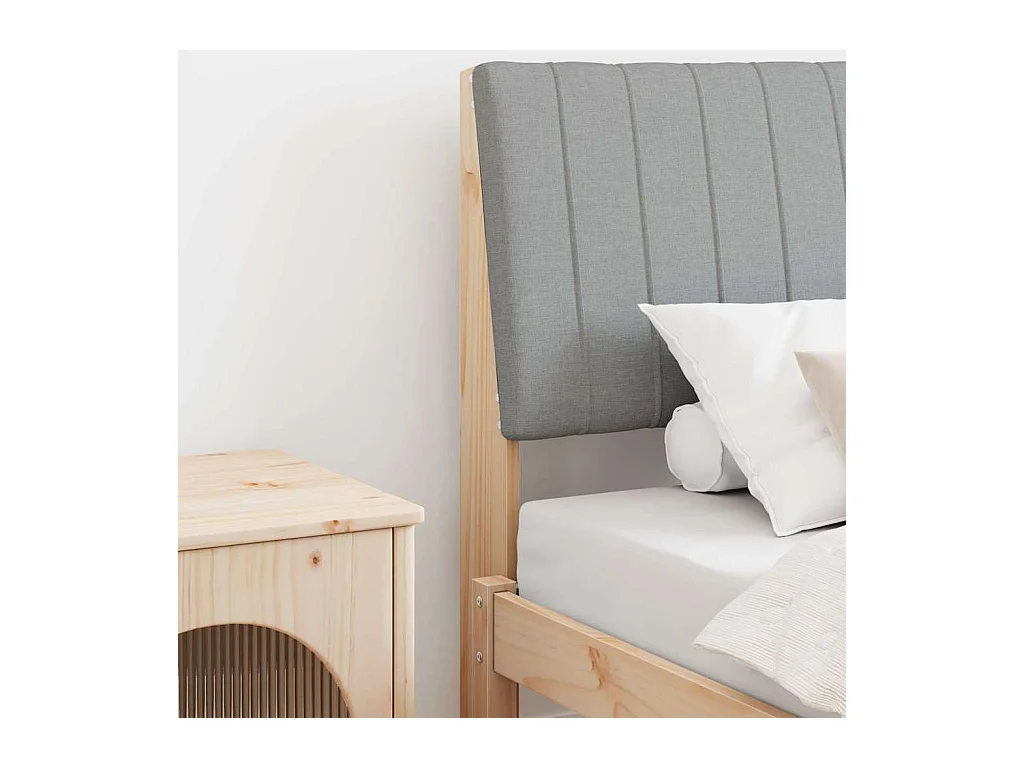 Cabeceira estofada Cinzento-claro 90 cm