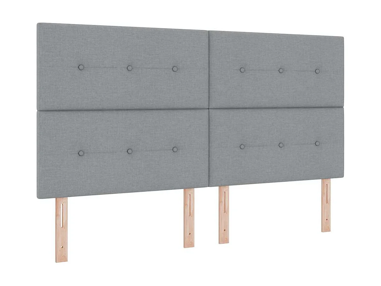 Tête de Lit LED avec des lumières à LED Gris clair 180 cm tissu