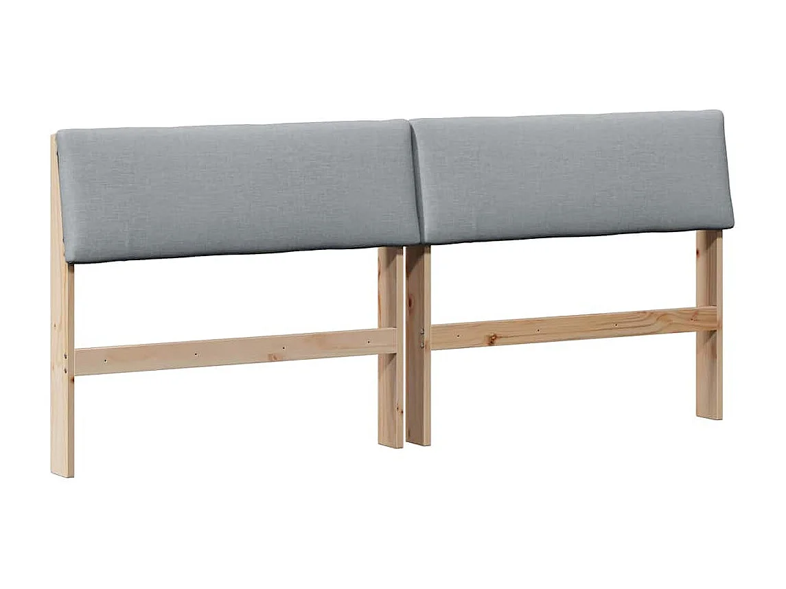 Tête de lit capitonnée Gris clair 180 cm Pin massif