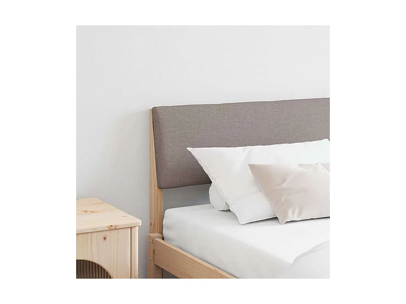 Tête de lit capitonnée Taupe 180 cm Pin massif