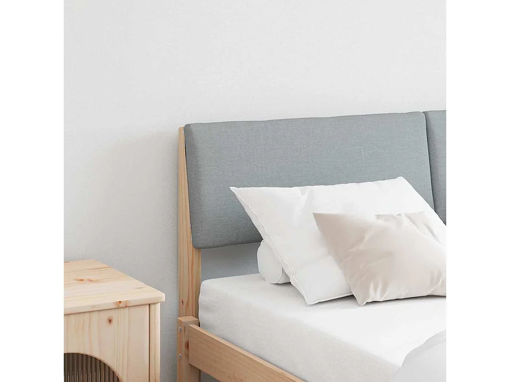Tête de lit capitonnée Gris clair 150 cm Pin massif