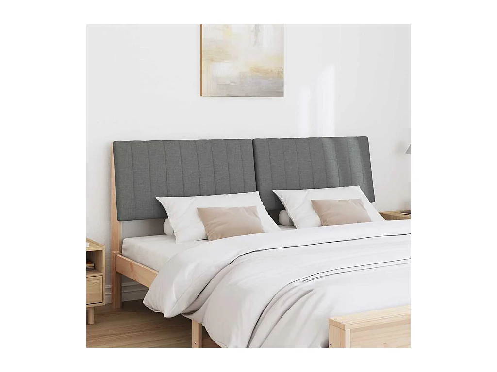 Cabecero tapizado Gris oscuro 180 cm Madera de pino macizo