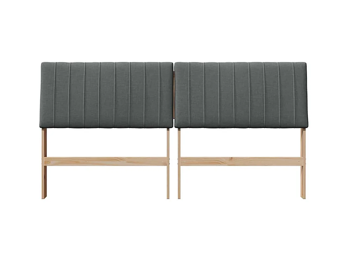 Cabecero tapizado Gris oscuro 180 cm Madera de pino macizo