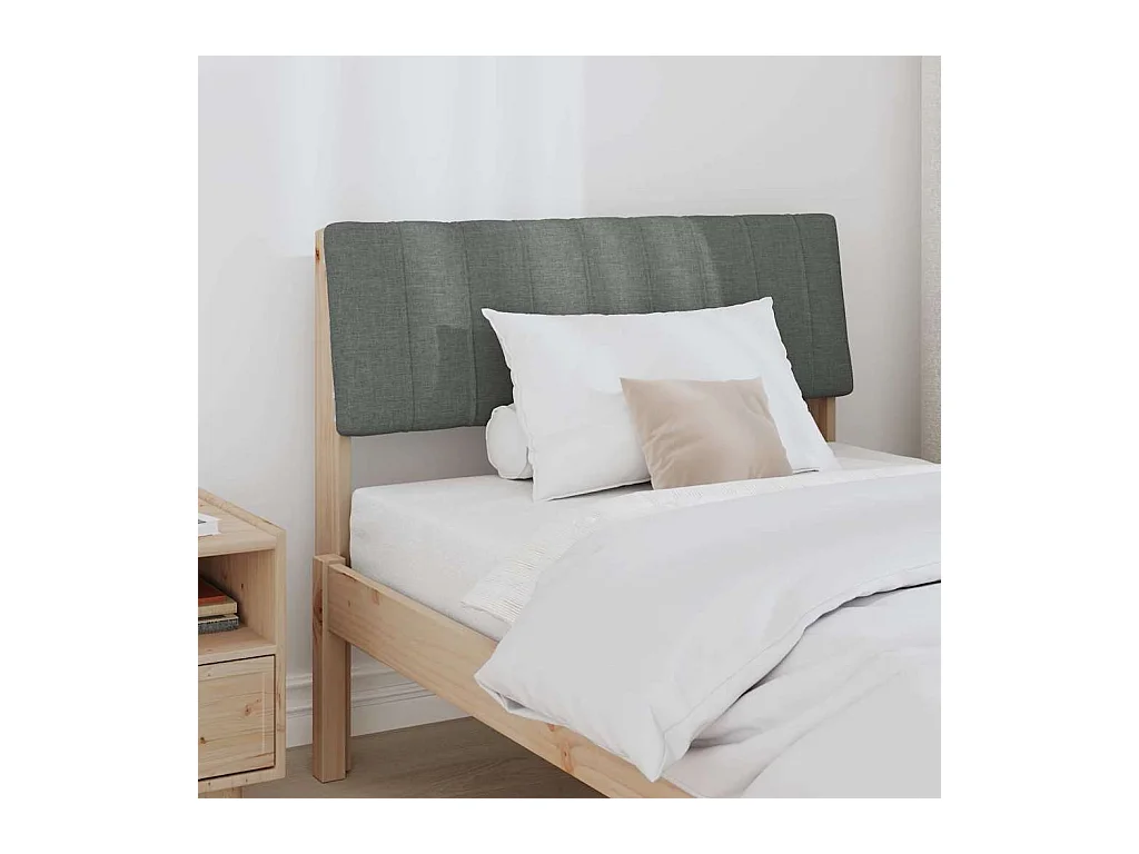 Cabeceira estofada Cinza Escuro 90 cm