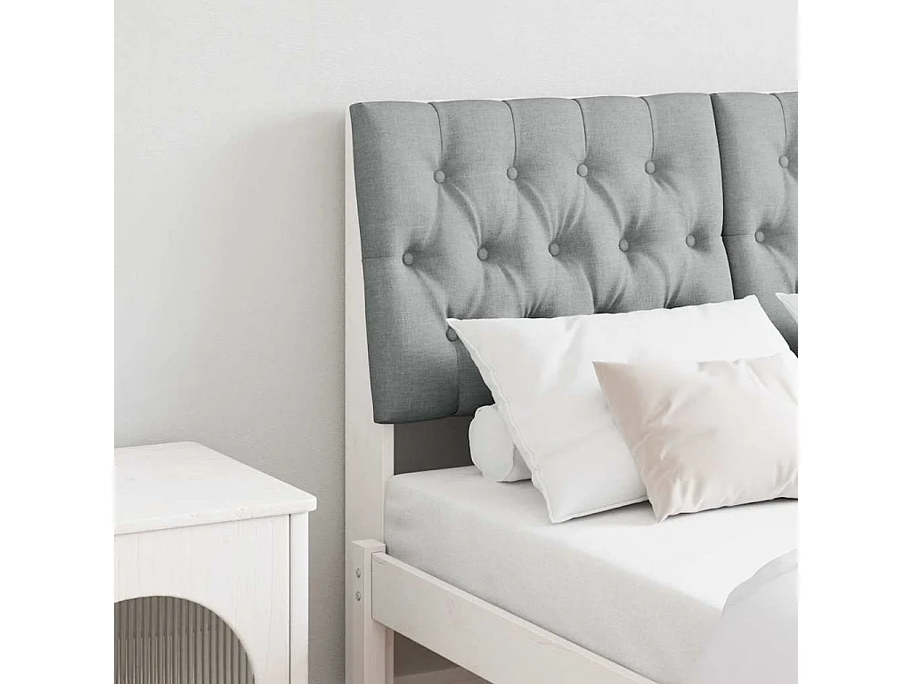 Tête de lit capitonnée Gris clair 120 cm Pin massif
