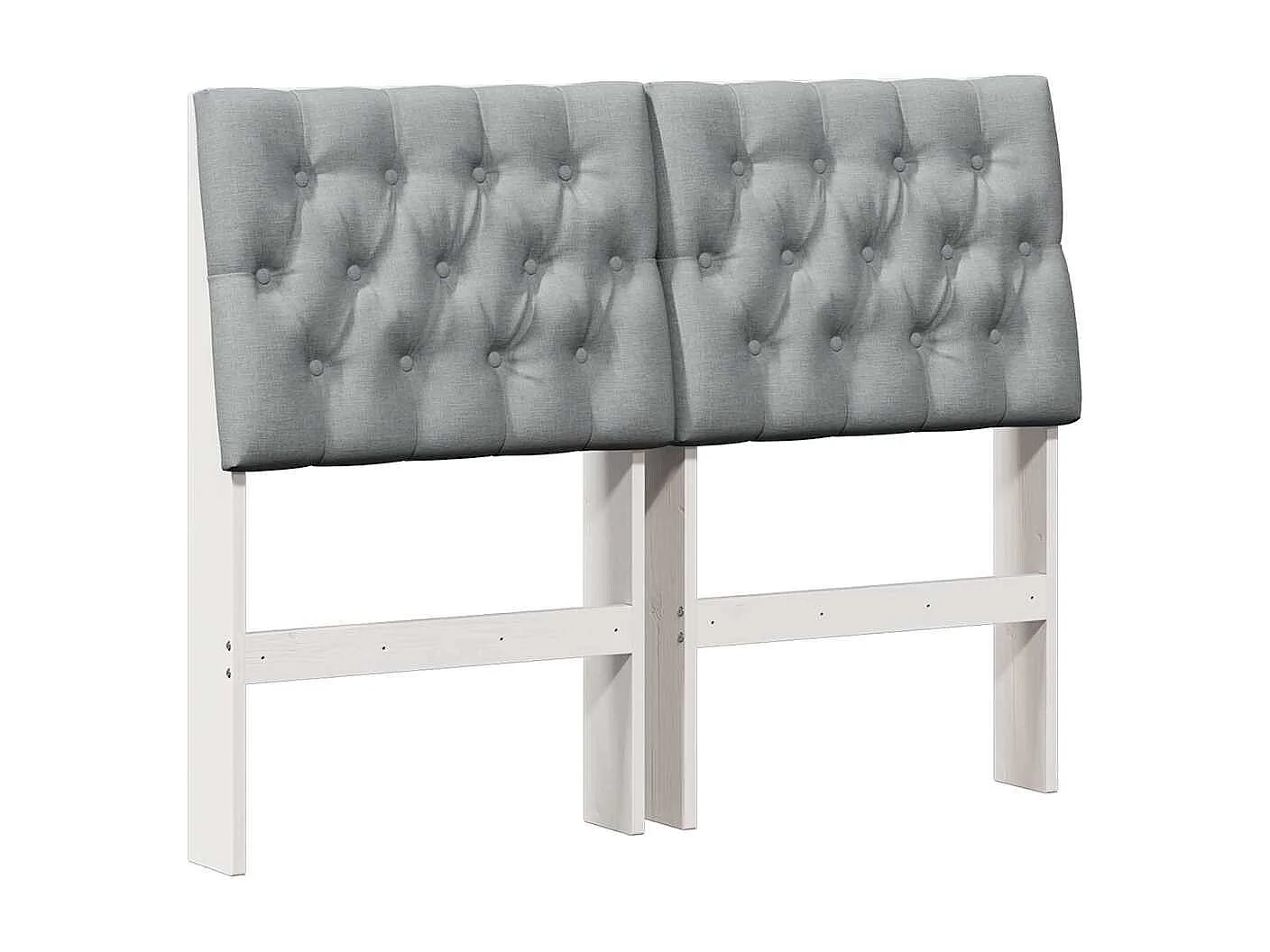 Tête de lit capitonnée Gris clair 120 cm Pin massif