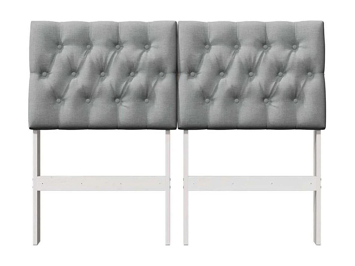Tête de lit capitonnée Gris clair 120 cm Pin massif