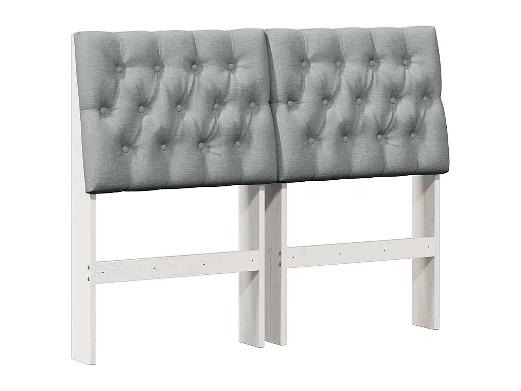 Tête de lit capitonnée Gris clair 120 cm Pin massif