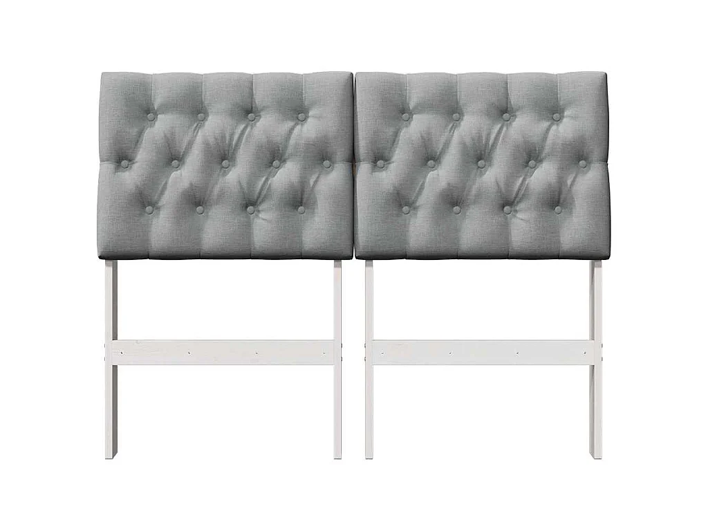 Tête de lit capitonnée Gris clair 120 cm Pin massif