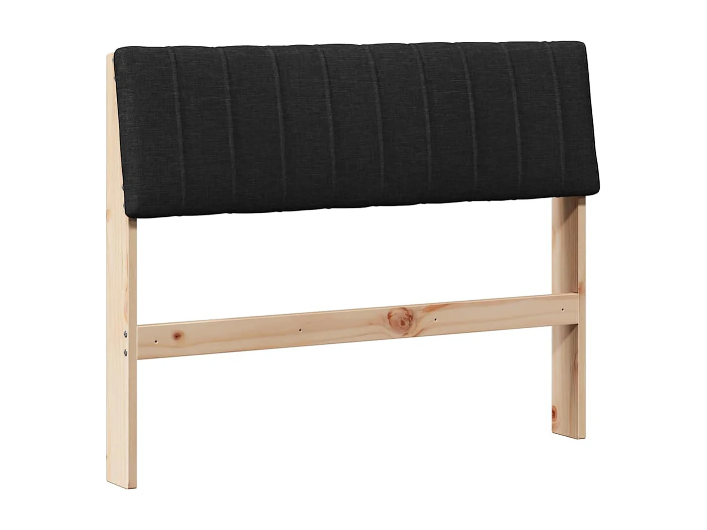 Cabecero tapizado Negro 100 cm Madera de pino macizo