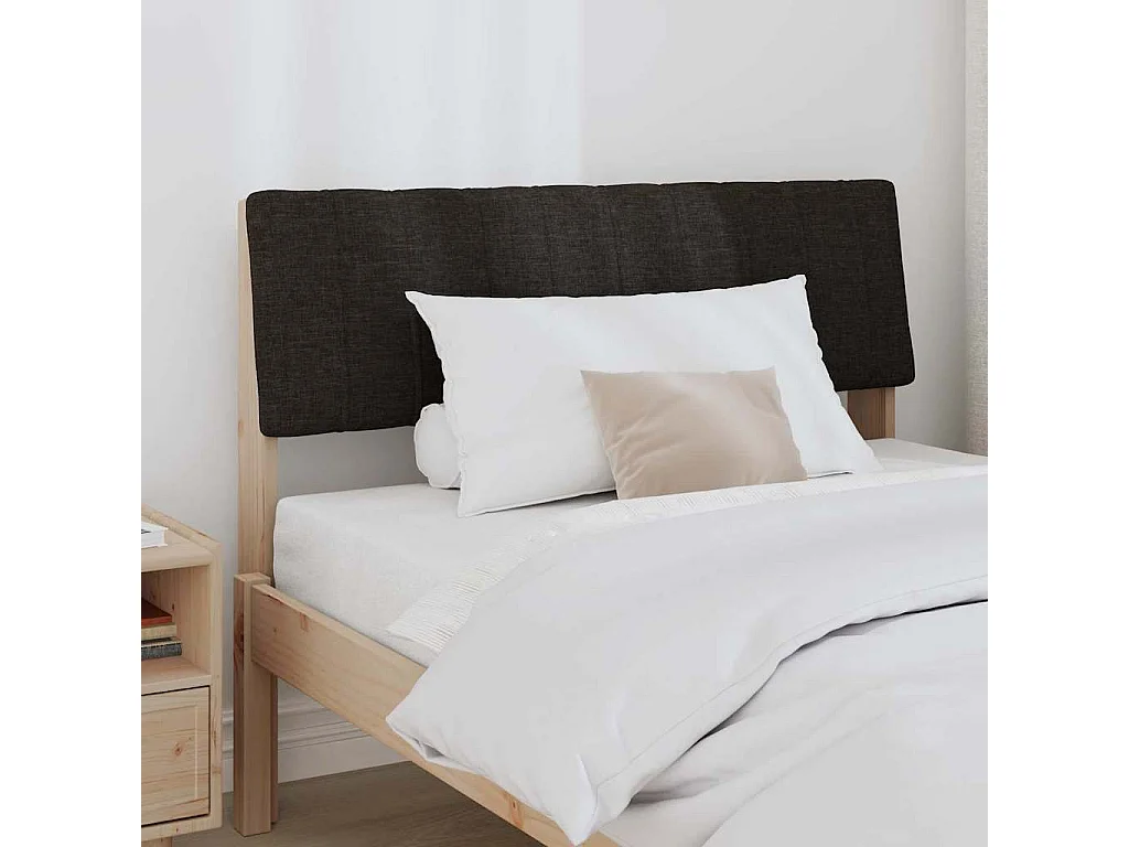 Cabecero tapizado Negro 100 cm Madera de pino macizo