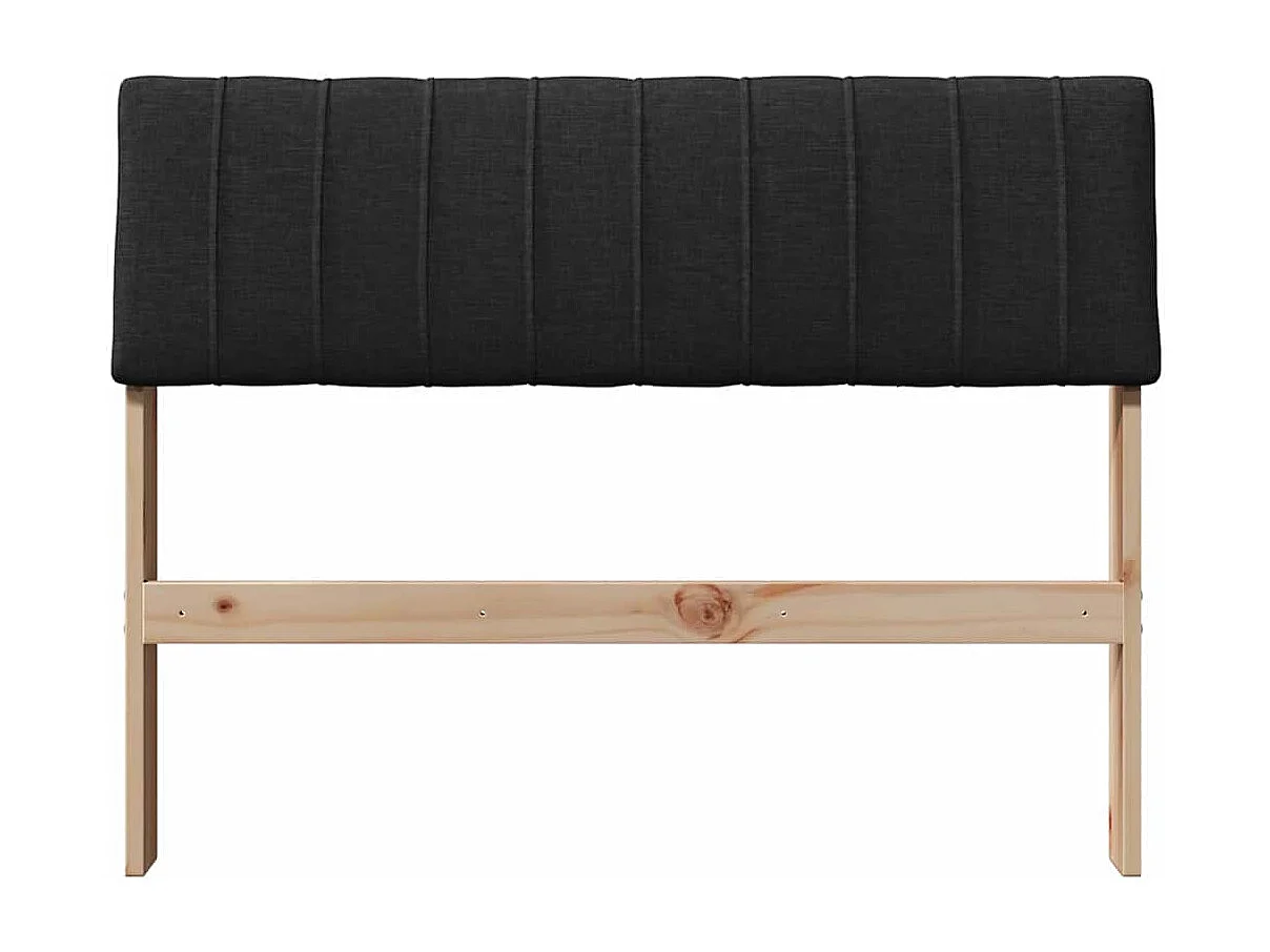 Cabecero tapizado Negro 100 cm Madera de pino macizo