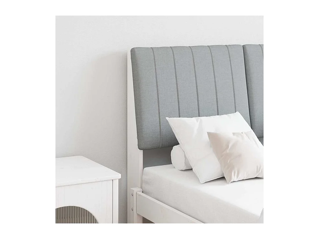 Cabecero tapizado Gris Claro 120 cm Madera de pino macizo