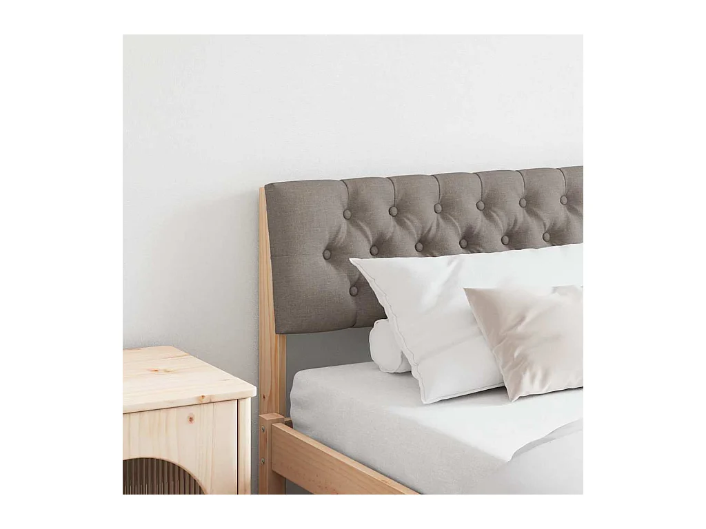 Cabecero tapizado Taupé 200 cm Madera de pino macizo