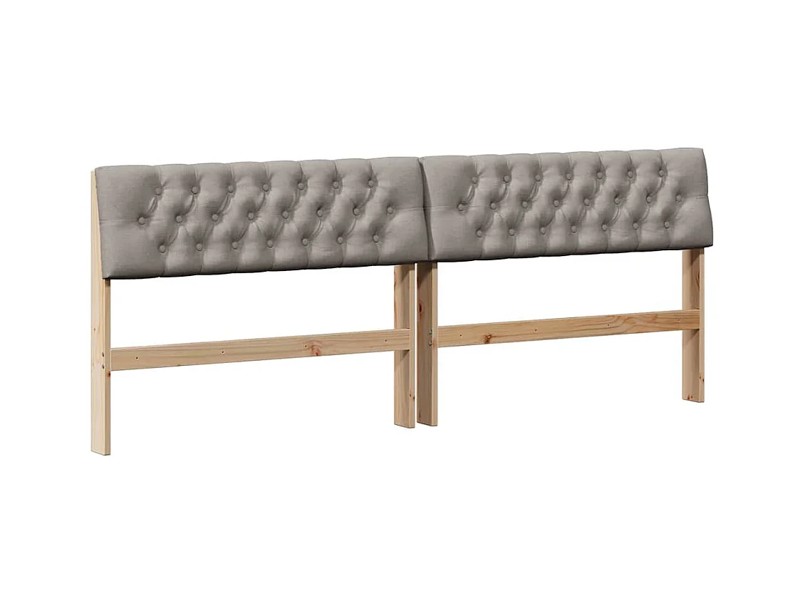 Cabecero tapizado Taupé 200 cm Madera de pino macizo