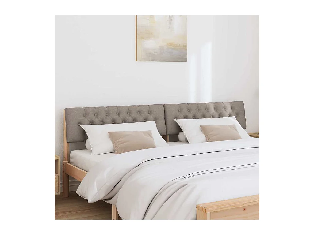 Cabecero tapizado Taupé 200 cm Madera de pino macizo