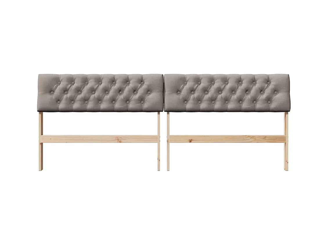 Cabecero tapizado Taupé 200 cm Madera de pino macizo