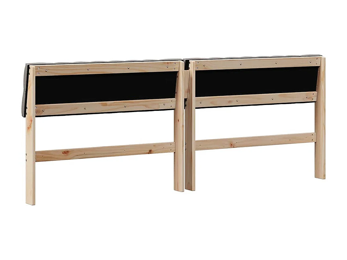 Tête de lit capitonnée Taupe 200 cm Pin massif