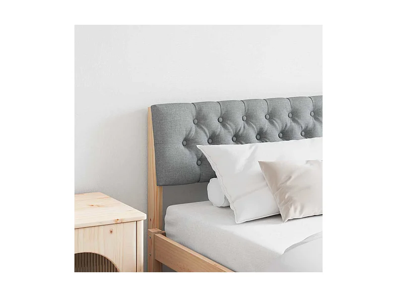 Tête de lit capitonnée Gris clair 200 cm Pin massif