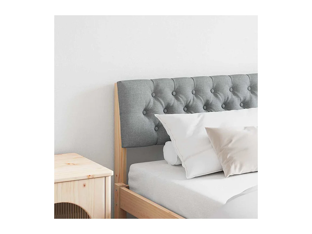 Tête de lit capitonnée Gris clair 200 cm Pin massif