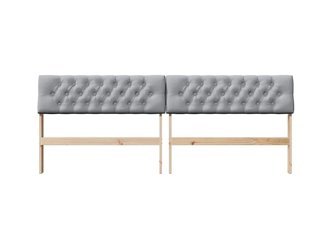 Tête de lit capitonnée Gris clair 200 cm Pin massif