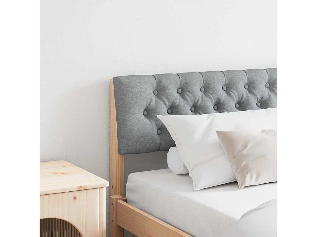 Cabecero tapizado Gris Claro 200 cm Madera de pino macizo