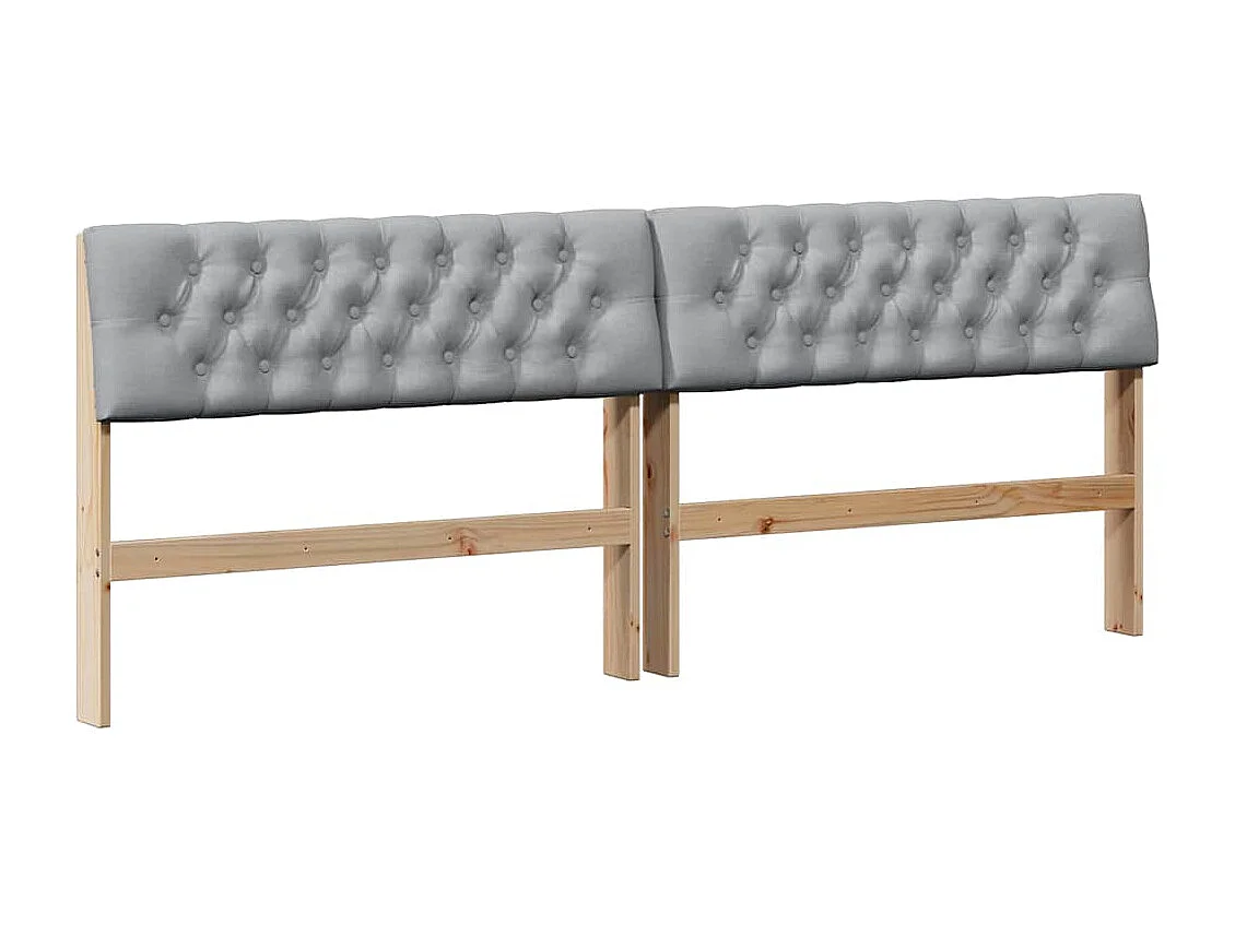 Cabecero tapizado Gris Claro 200 cm Madera de pino macizo