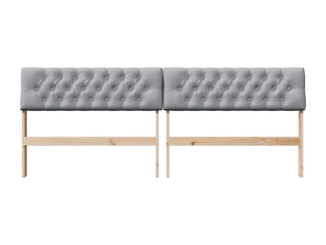 Cabecero tapizado Gris Claro 200 cm Madera de pino macizo