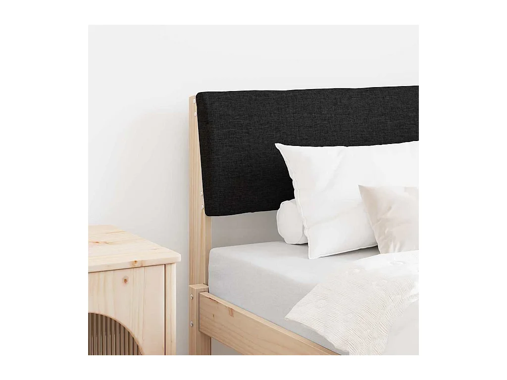 Tête de lit capitonnée Noir 75 cm Pin massif