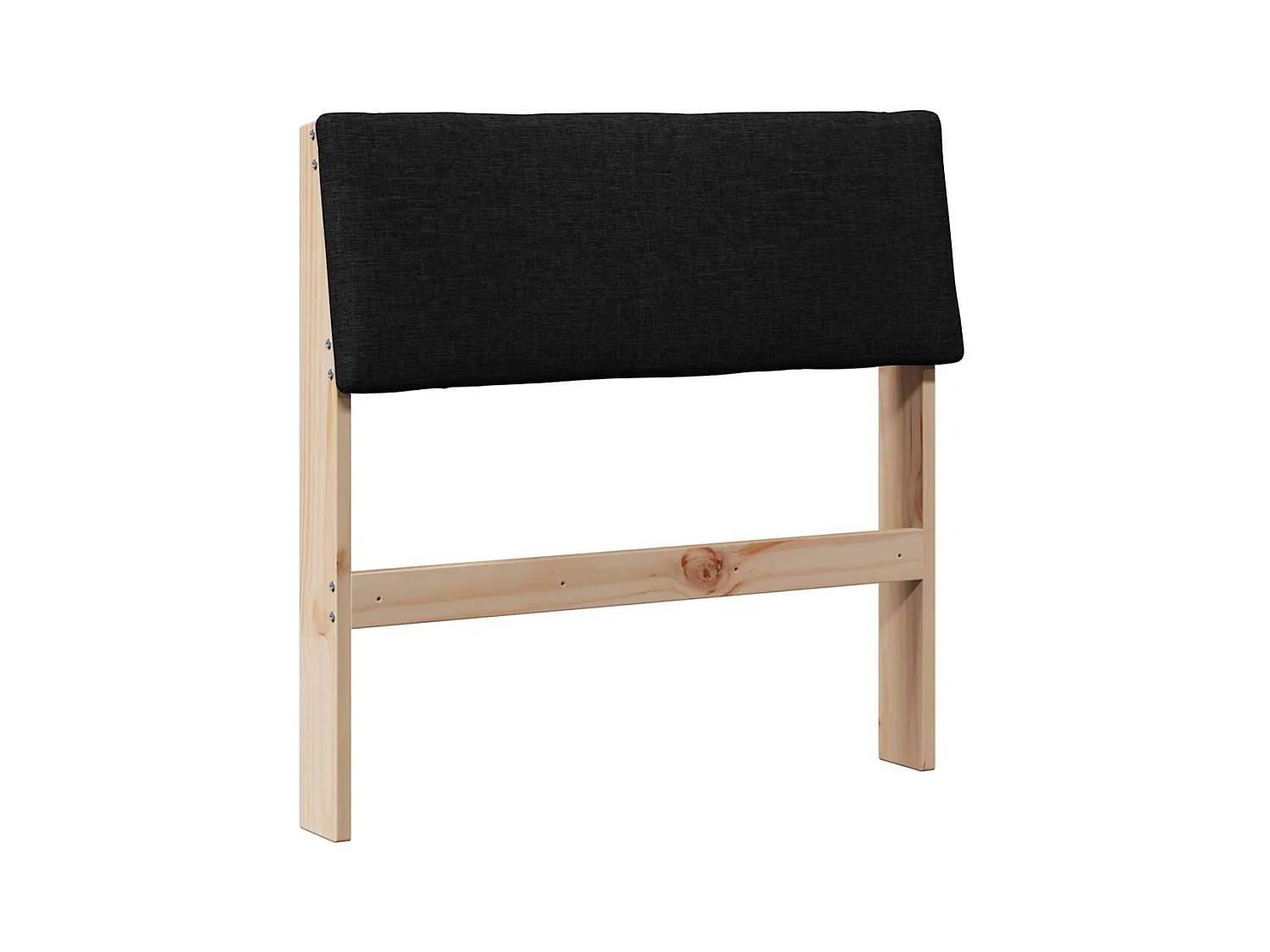 Tête de lit capitonnée Noir 75 cm Pin massif