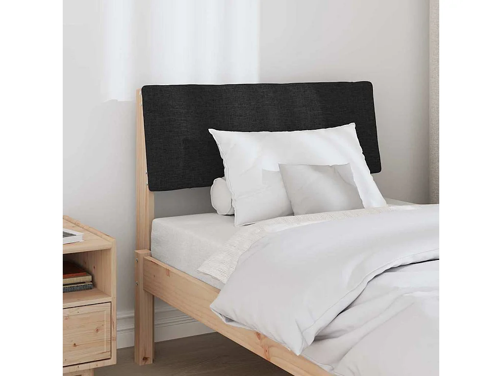 Tête de lit capitonnée Noir 75 cm Pin massif