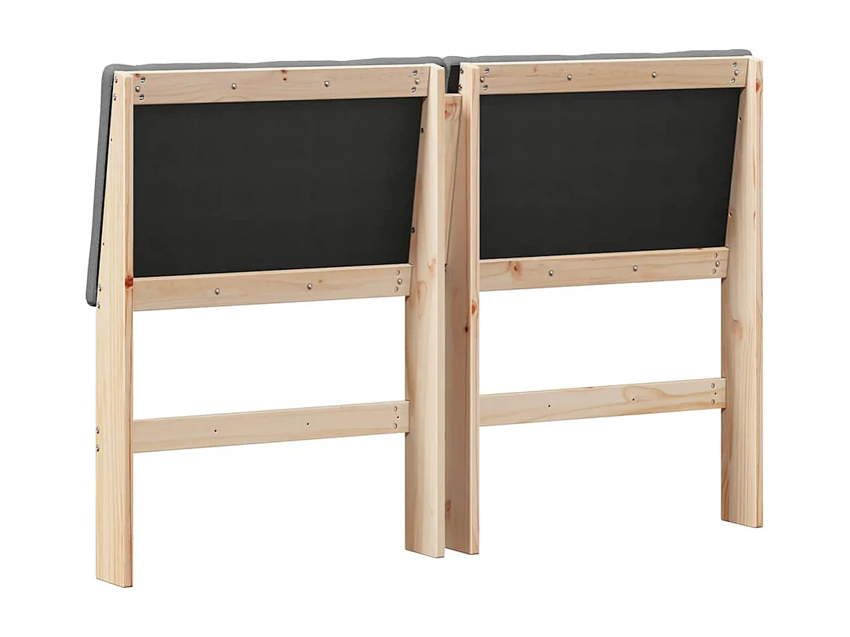 Cabecero tapizado Gris oscuro 160 cm Madera de pino macizo