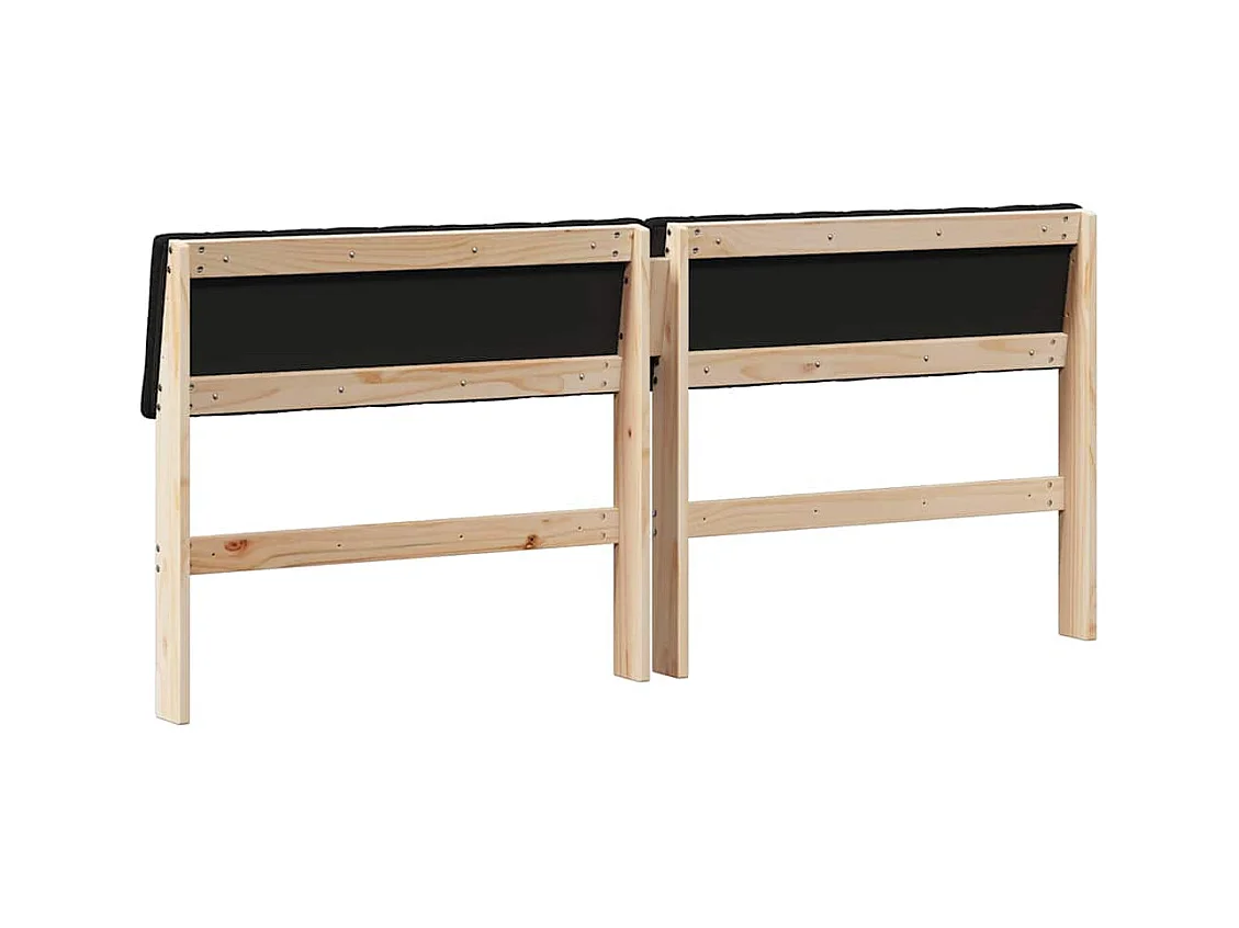 Cabecero tapizado Negro 180 cm Madera de pino macizo