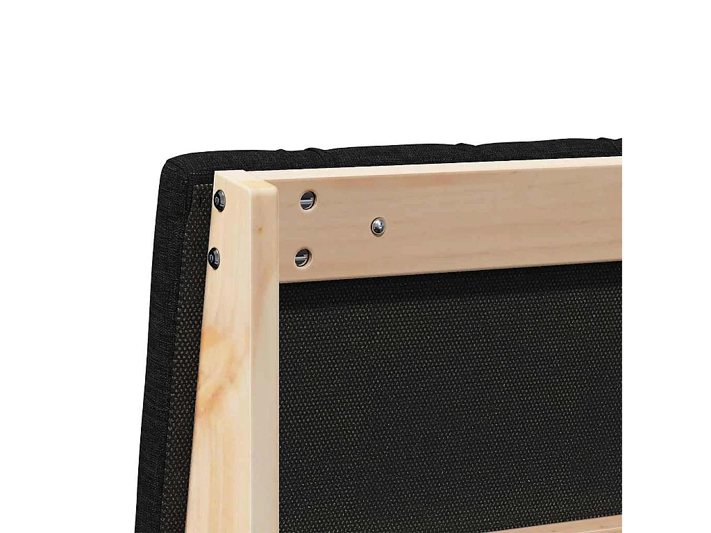 Cabecero tapizado Negro 180 cm Madera de pino macizo