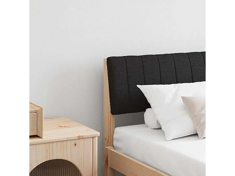 Tête de lit capitonnée Noir 180 cm Pin massif