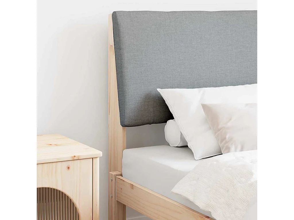 Cabecero tapizado Gris Claro 75 cm Madera de pino macizo