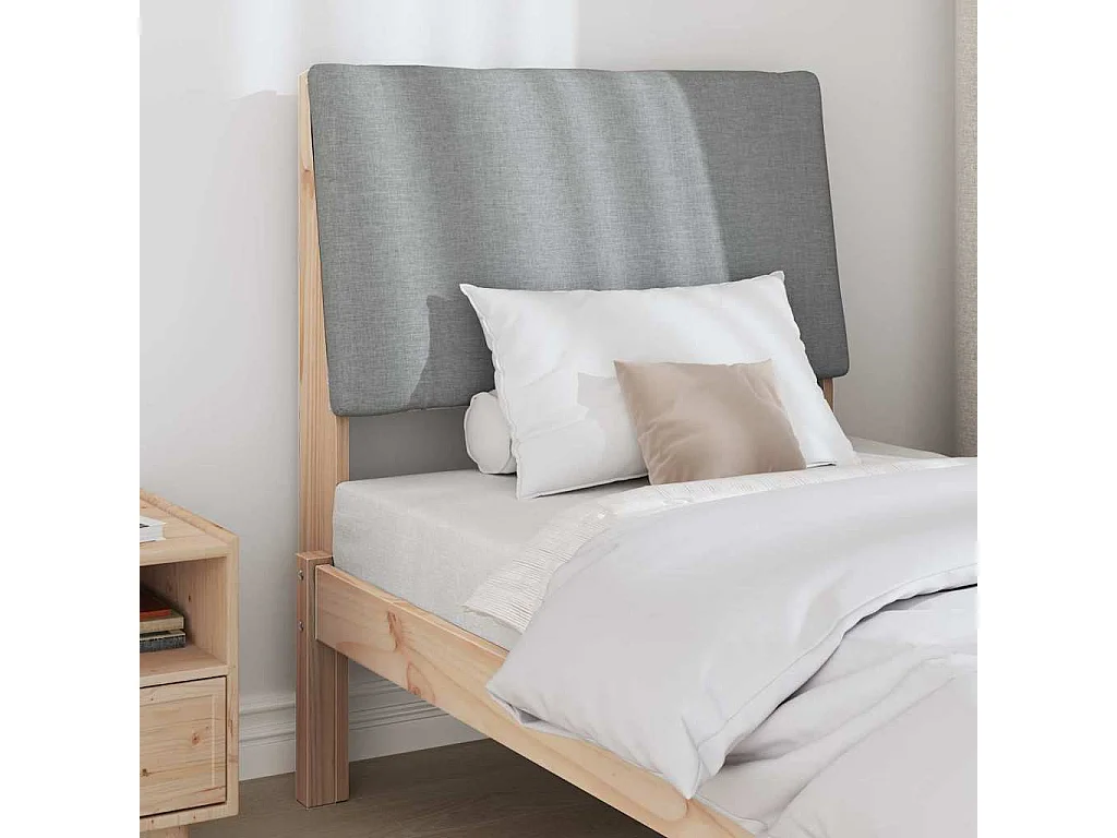 Cabecero tapizado Gris Claro 75 cm Madera de pino macizo