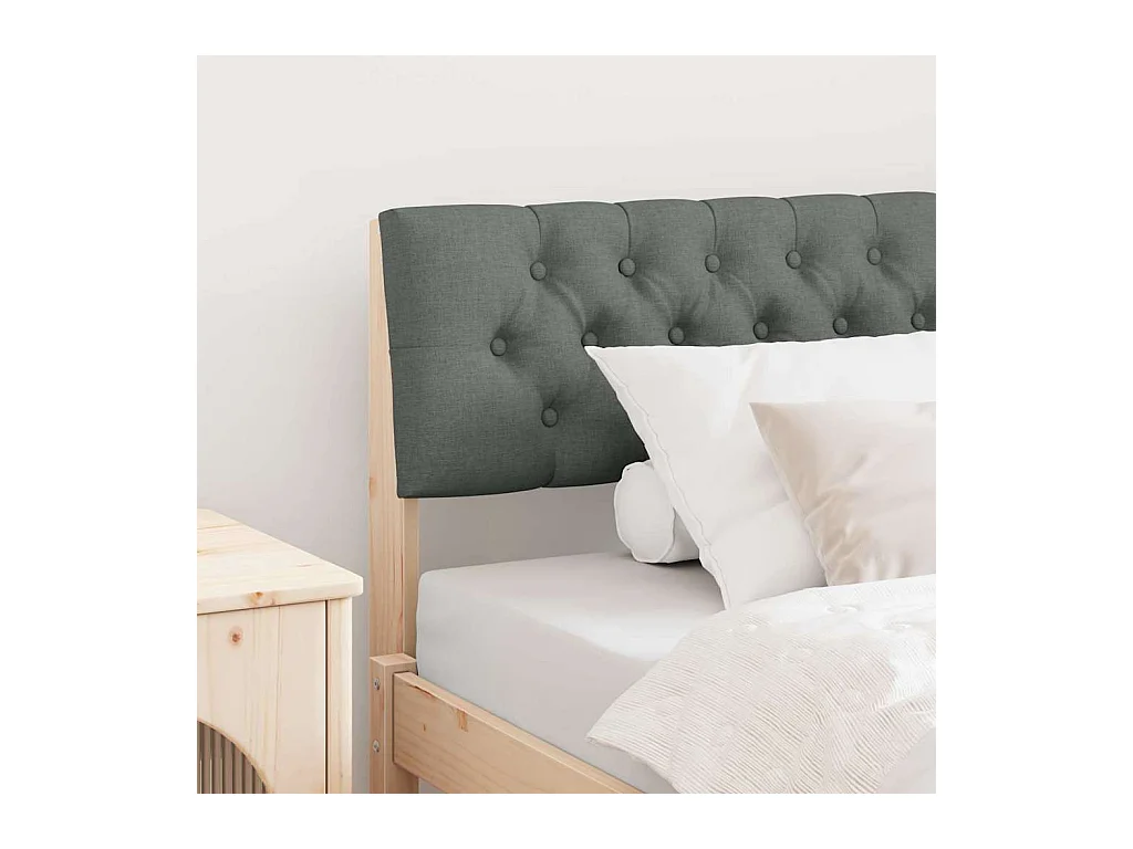 Cabecero tapizado Gris oscuro 100 cm Madera de pino macizo