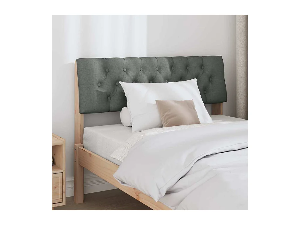 Cabecero tapizado Gris oscuro 100 cm Madera de pino macizo