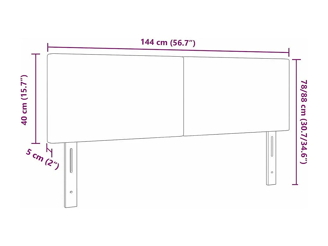 Tête de lit LED avec des lumières à LED Gris clair 144 cm tissu