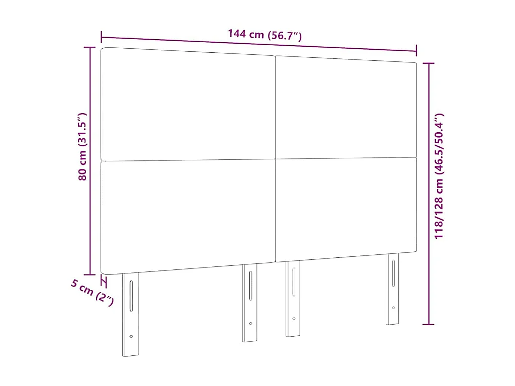 Cabecero LED con luces de tiras LED Gris claro 144 cm tela