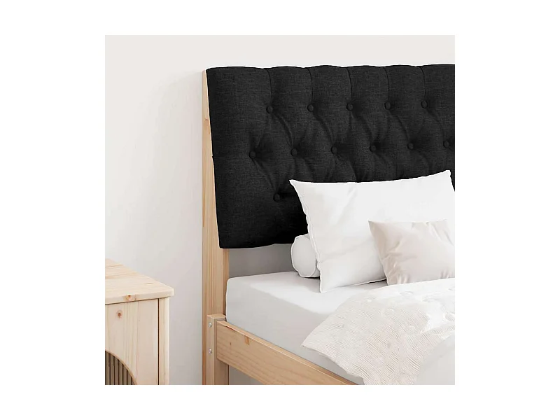 Tête de lit capitonnée Noir 75 cm Pin massif