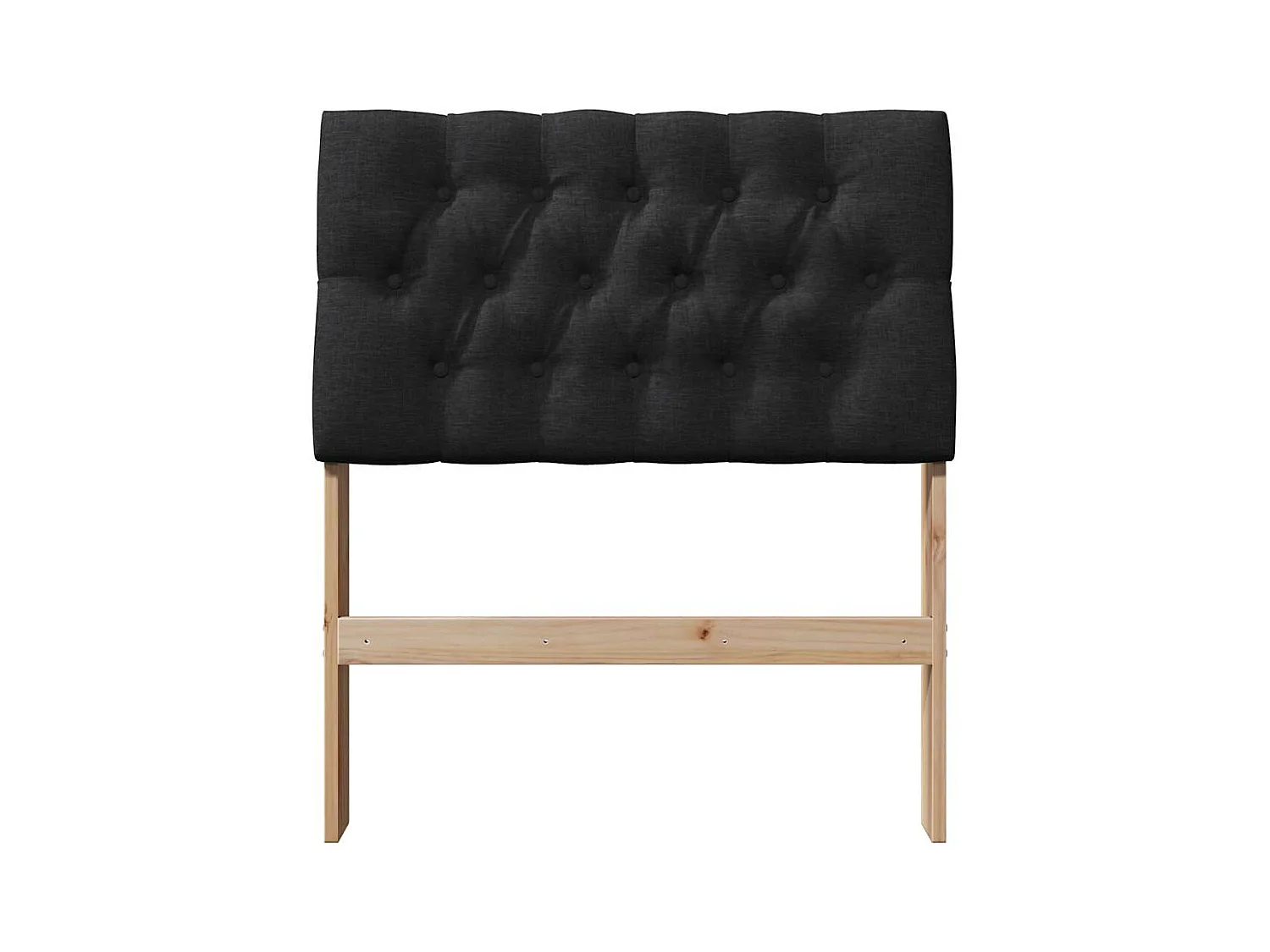 Tête de lit capitonnée Noir 75 cm Pin massif