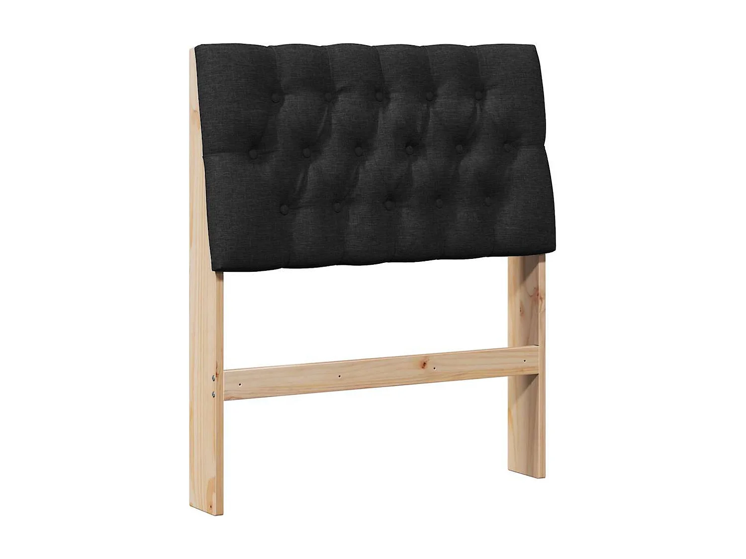 Tête de lit capitonnée Noir 75 cm Pin massif