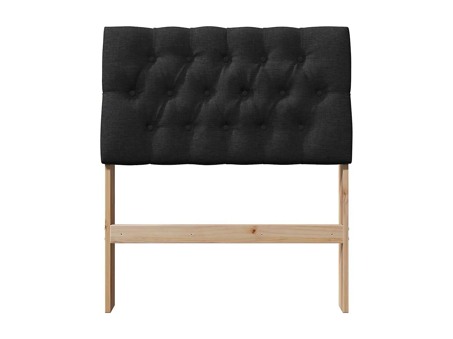 Tête de lit capitonnée Noir 75 cm Pin massif